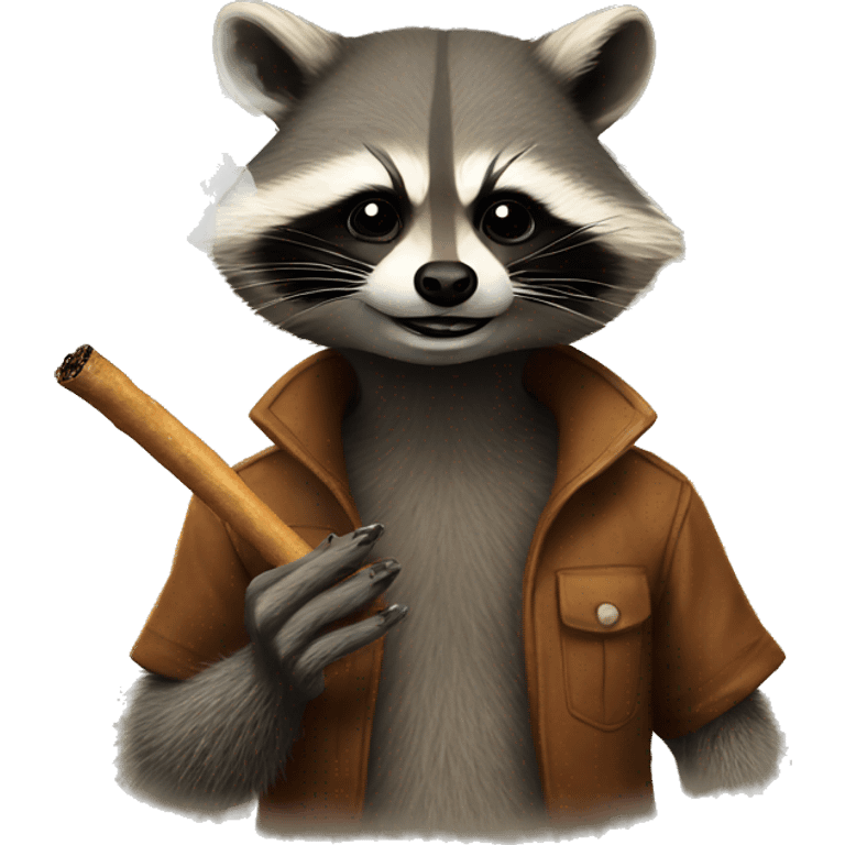 Raccoon smoking  emoji