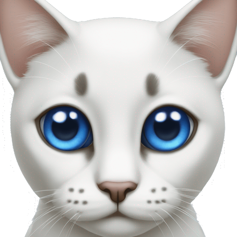 Dos Gatos blancos con ojos azules emoji