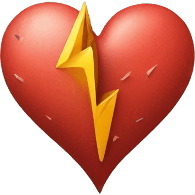 Un corazón con rayos de tormenta  emoji