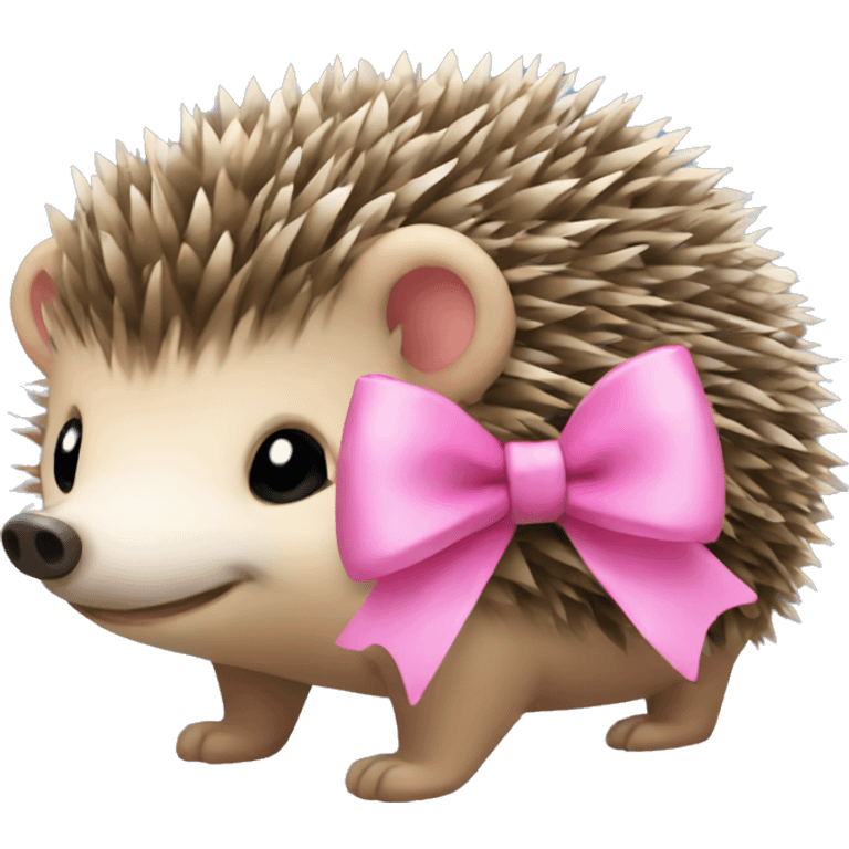 hedgehog with a pink bow emoji