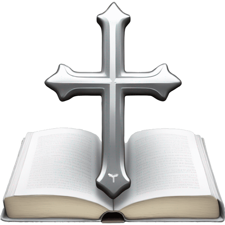 Bible (white) with silver cross emoji