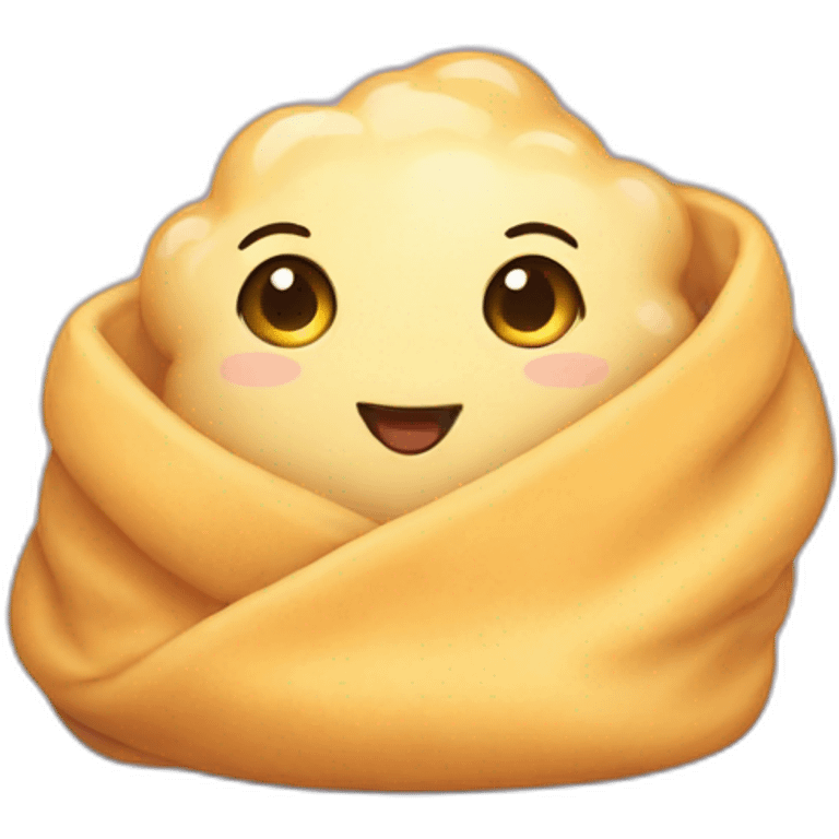 cute cheesepuff in a blanket emoji