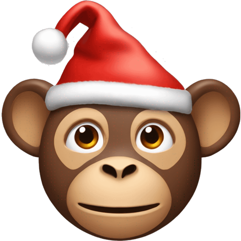 Monkey wearing Christmas hat ￼ emoji