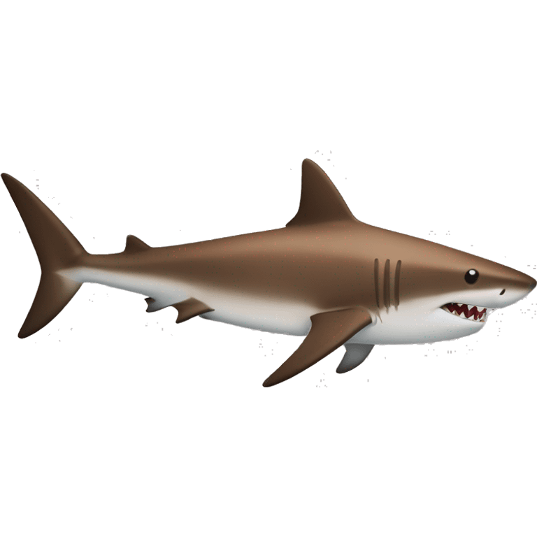 A shark that is brown in colo wihbron emoji