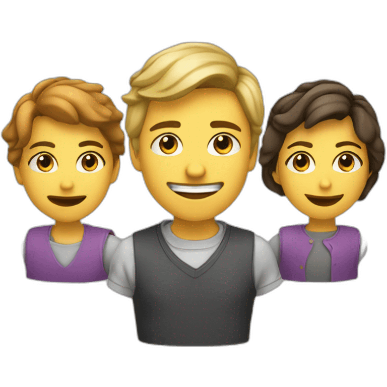 Trois personnes trois personnes en train de se battre emoji