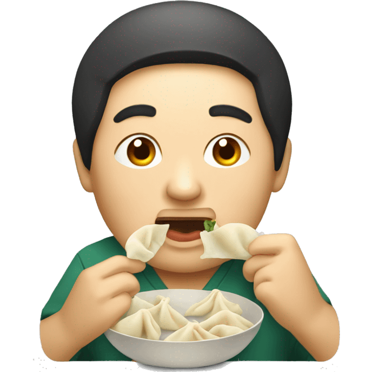 Big Asian Eating dumplings  emoji