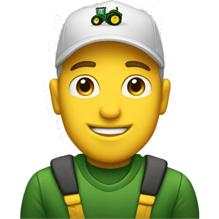 white man with john-deere logo cap emoji