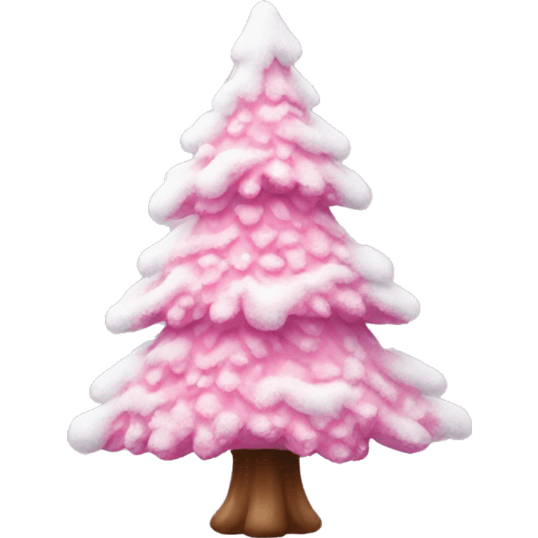 pink snowy christmas tree  emoji