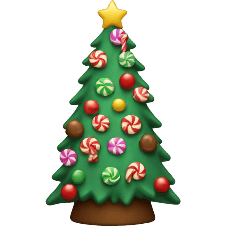 Christmas tree with lot of candy emoji