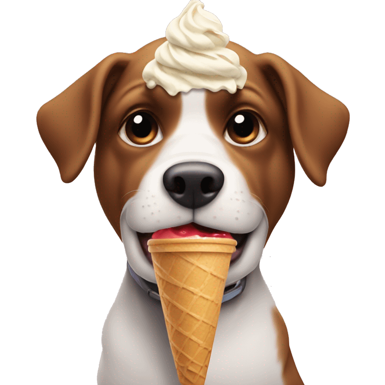 Dog eating ice cream emoji