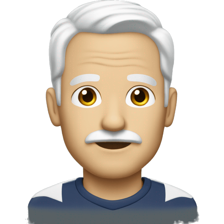 coach with white hair, mustache and small goatee emoji