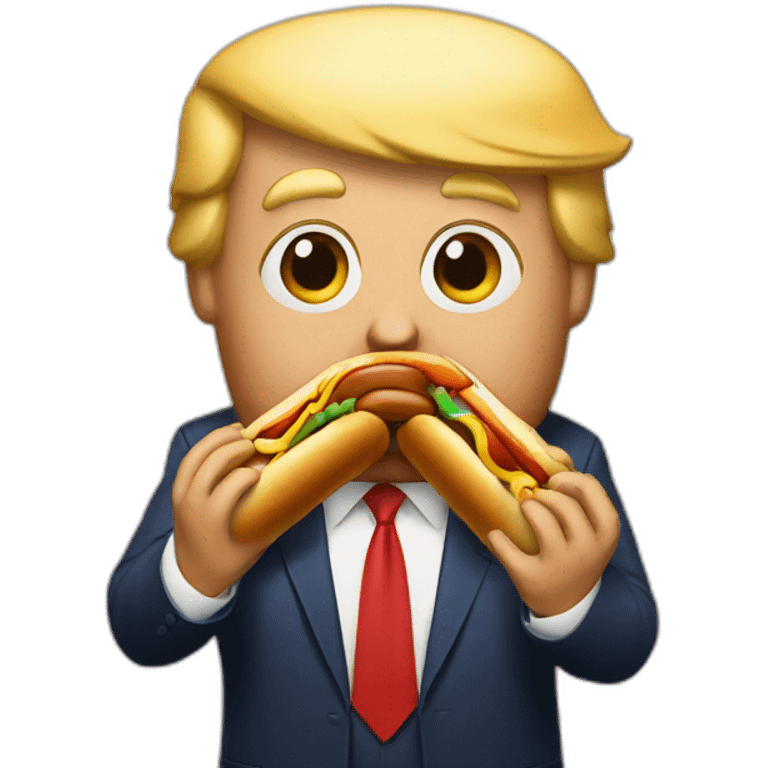 Donald trump eating hotdog emoji