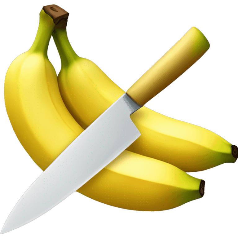 a banana being cut by a knife emoji