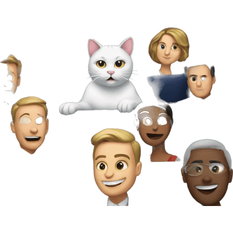 A cat watching "Who wants to be a millionaire" with cats in the audience emoji