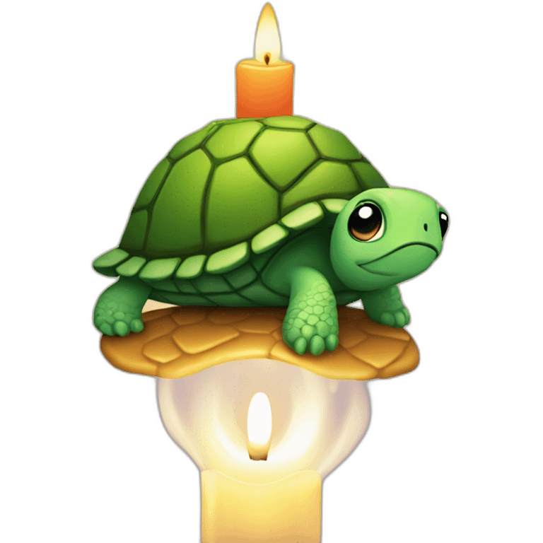 a turtle on top of a lit candle emoji