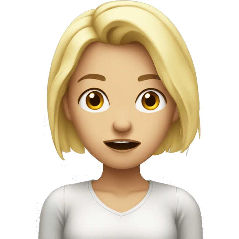 Mad blonde girl  emoji