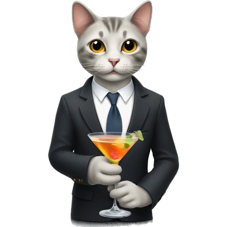 Cat holding a martini  emoji