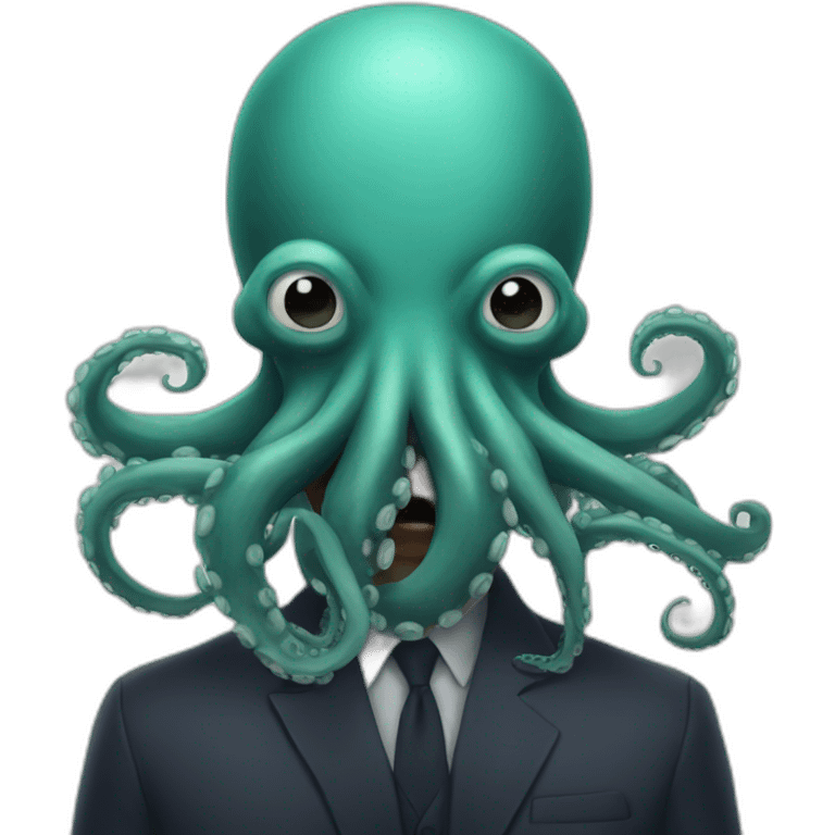 octopus head on a man emoji