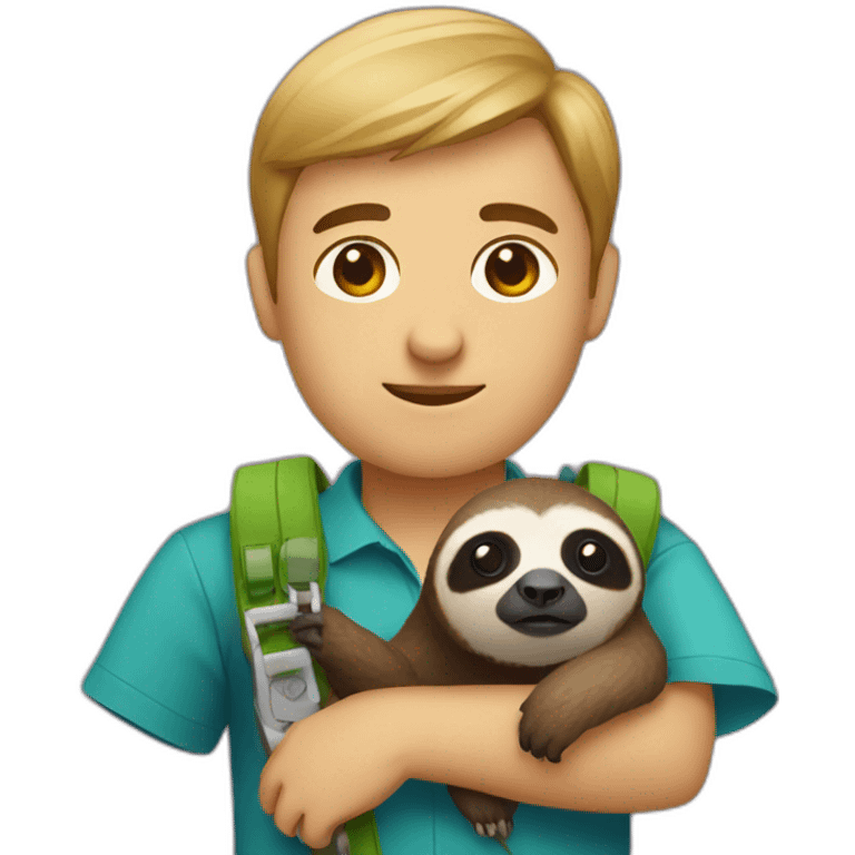 software engineer with a sloth around the neck emoji