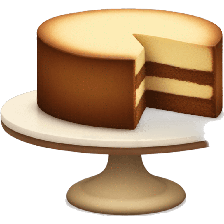 cheseecake piece top the brown cake stand emoji