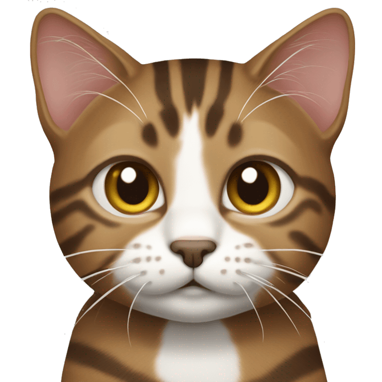 Brown and white tabby cat emoji