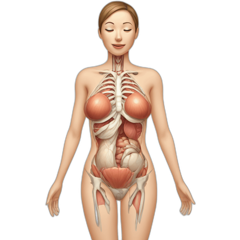 Art of woman's body scheme anatomy emoji