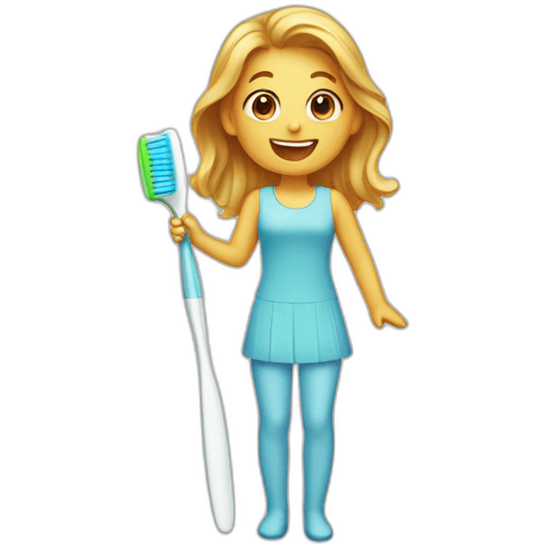 girl toothbrush emoji