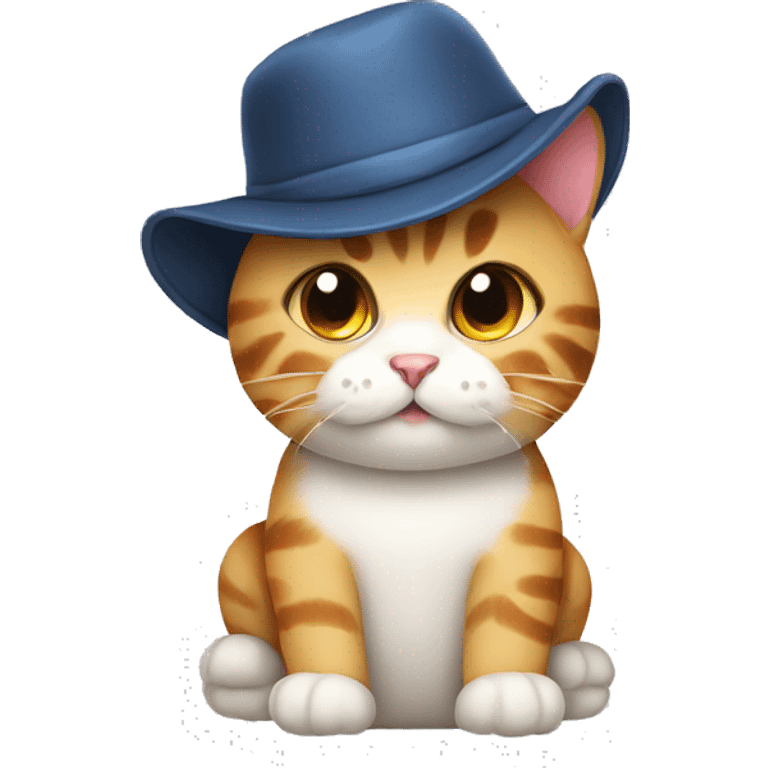 Cute cat with hat emoji