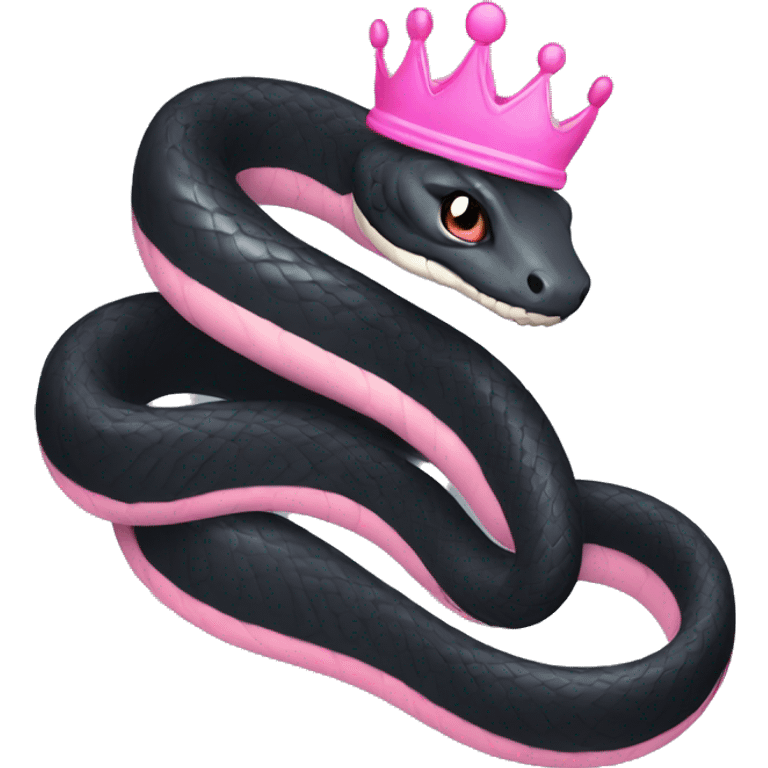 Black snake with pink crown emoji