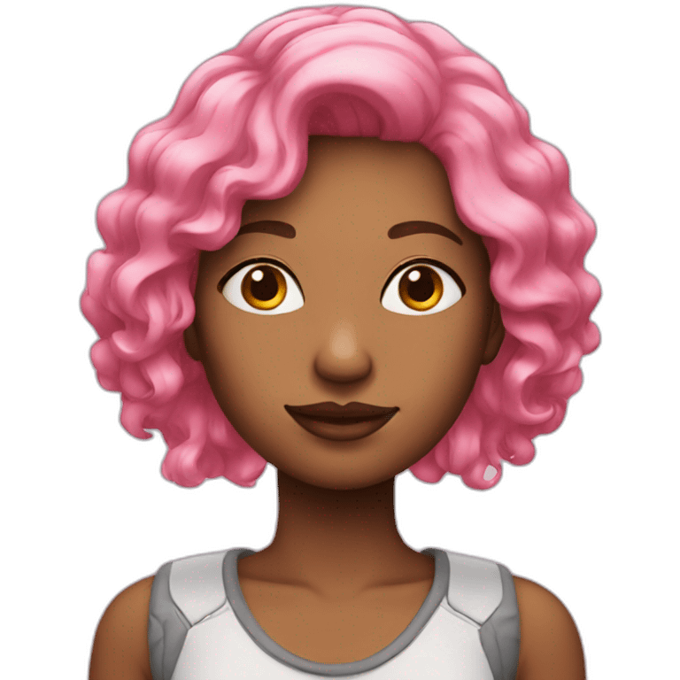 A woman with pink hair emoji