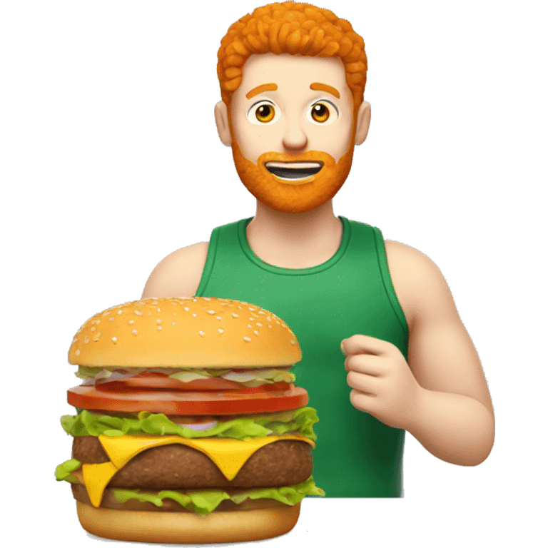 Ginger eating burger emoji