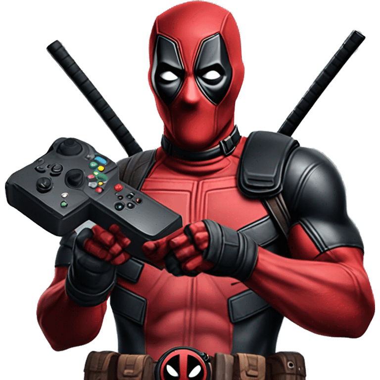 Deadpool holding xbox controller emoji