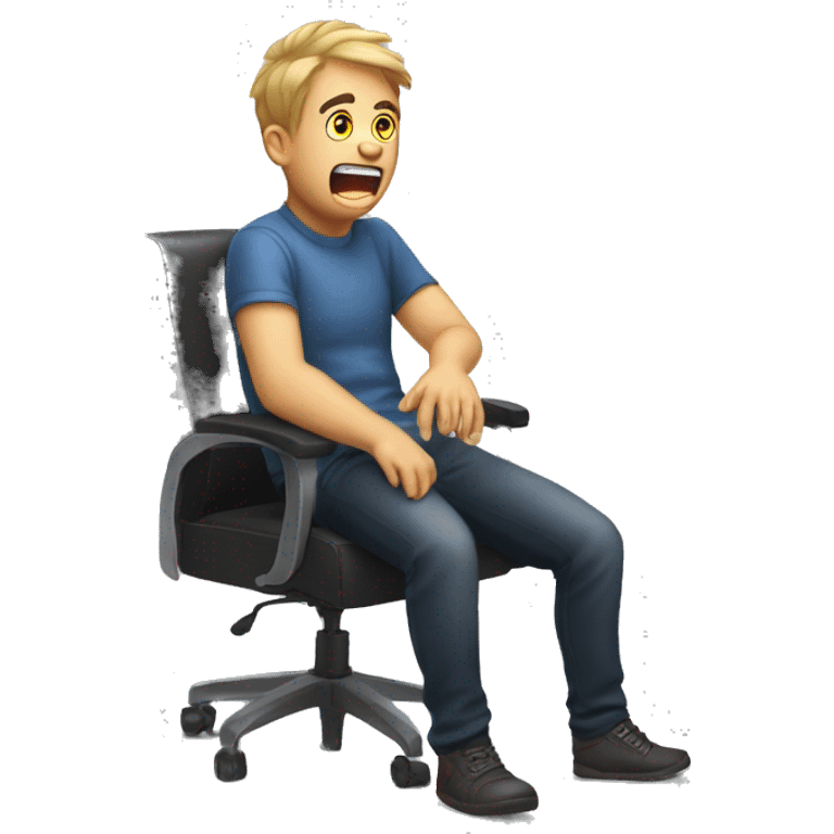 a gamer who falls off from a chair because he laughed too hard emoji