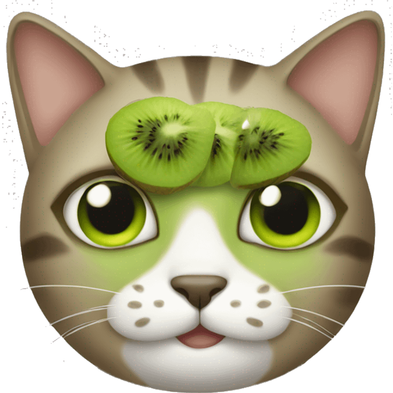 Cat with kiwi's skin emoji