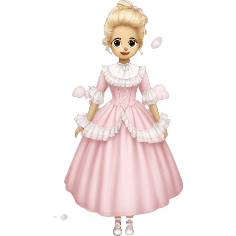 Victorian dress coquette baby pink and white emoji