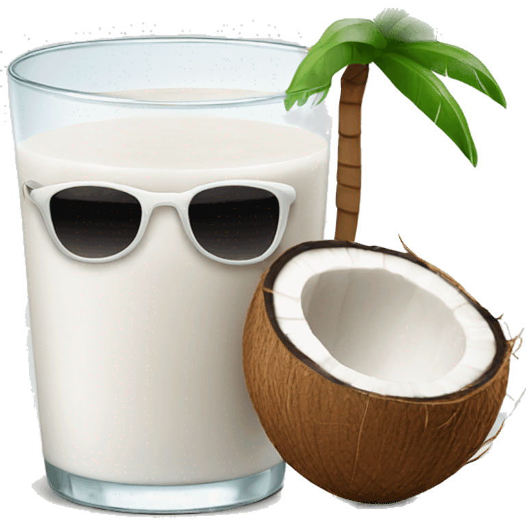 coconut milk with sunglasses on emoji