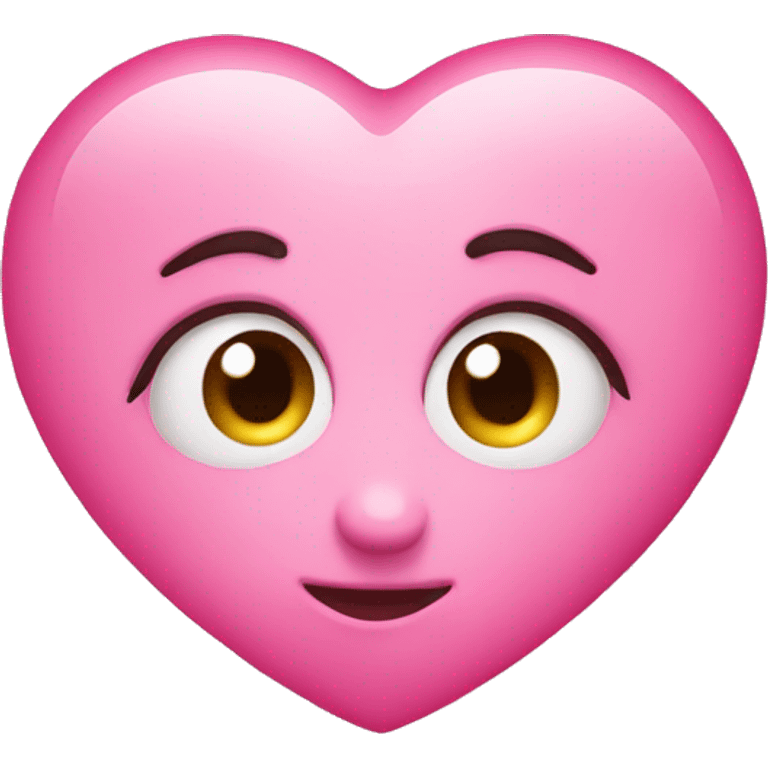 Pink heart eyes face  emoji