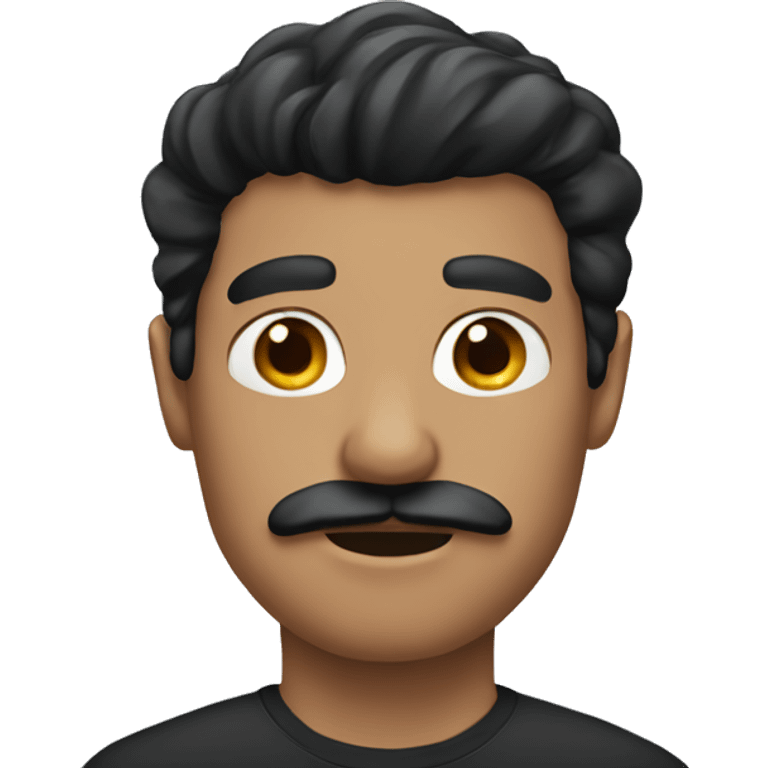 black hair, moustache guy emoji