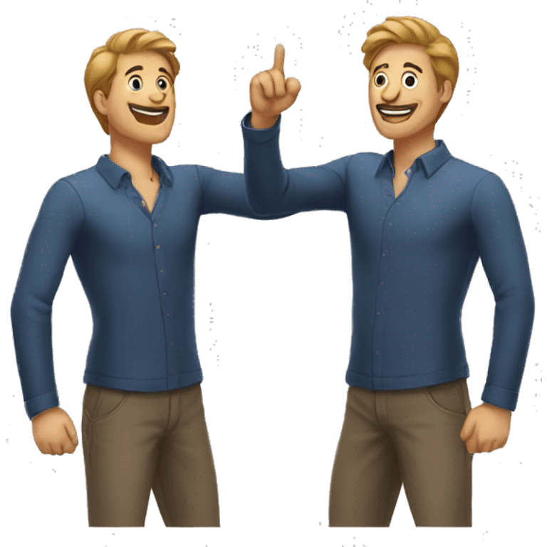 two guys pointing at each other emoji