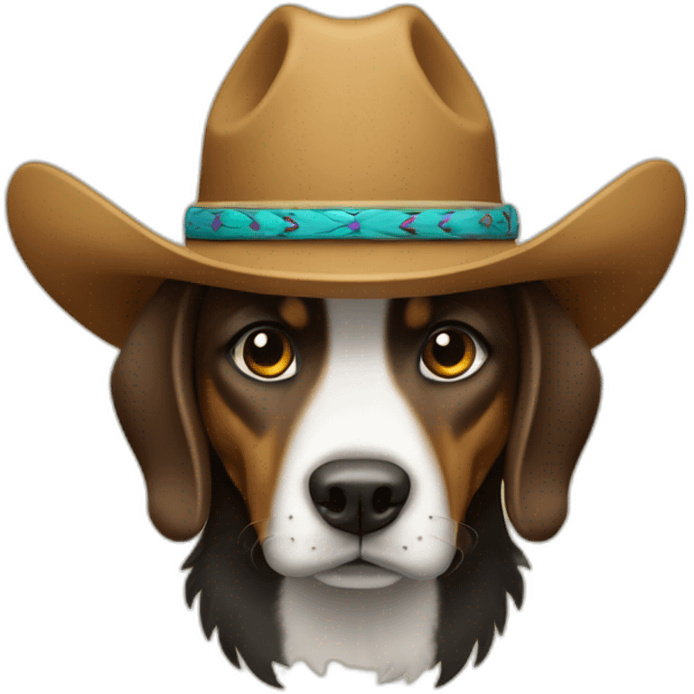 Perro con un sombrero de vaquero emoji