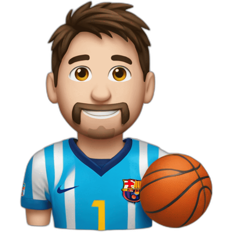 Messi with basket ball emoji