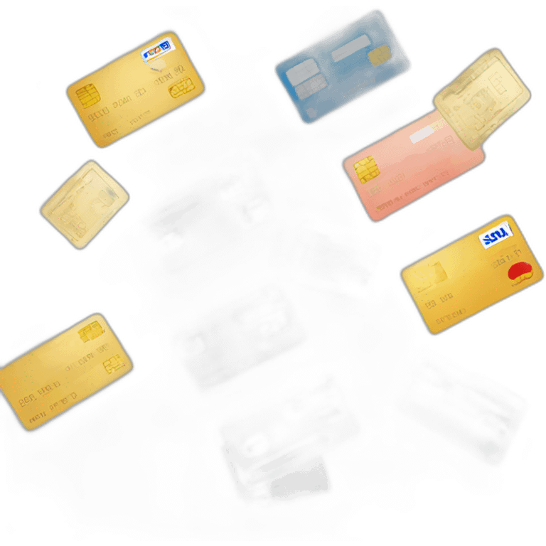 Multiple credit cards paying cheque emoji