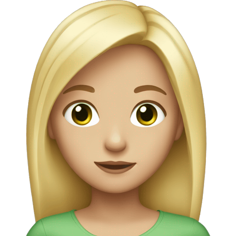 Girl with blonde hair and green eyes emoji