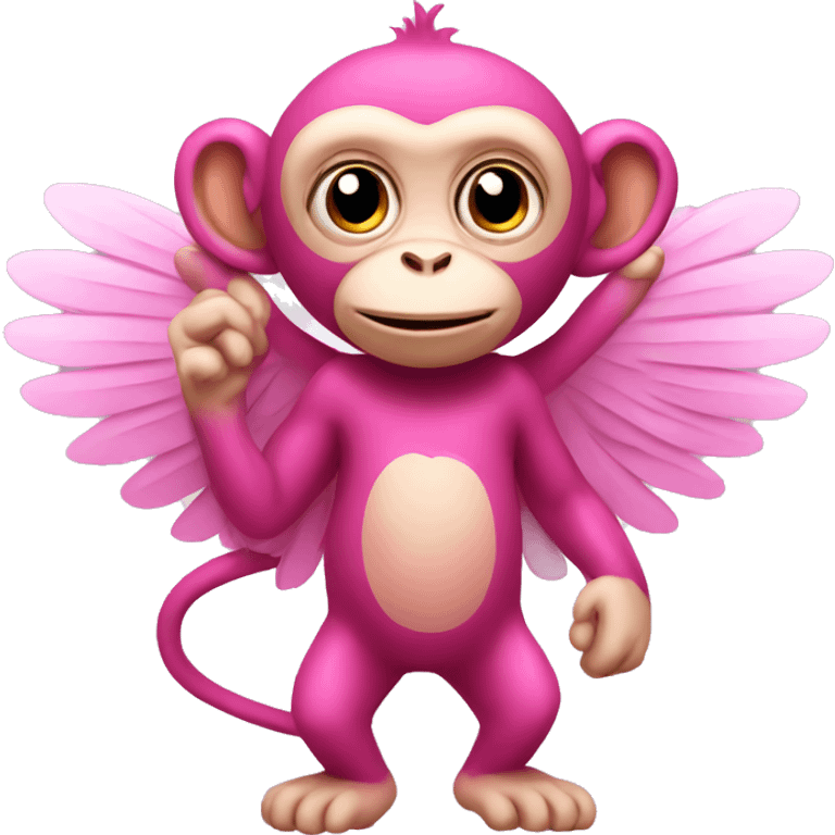 Pink monkey with wings emoji