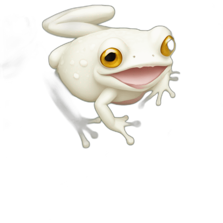 frog albino white cute art emoji