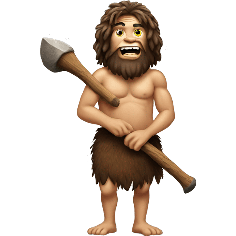 funny caveman with club emoji