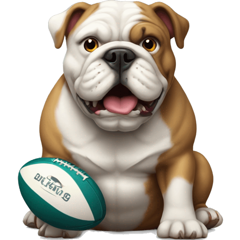 bulldog with rugby ball emoji