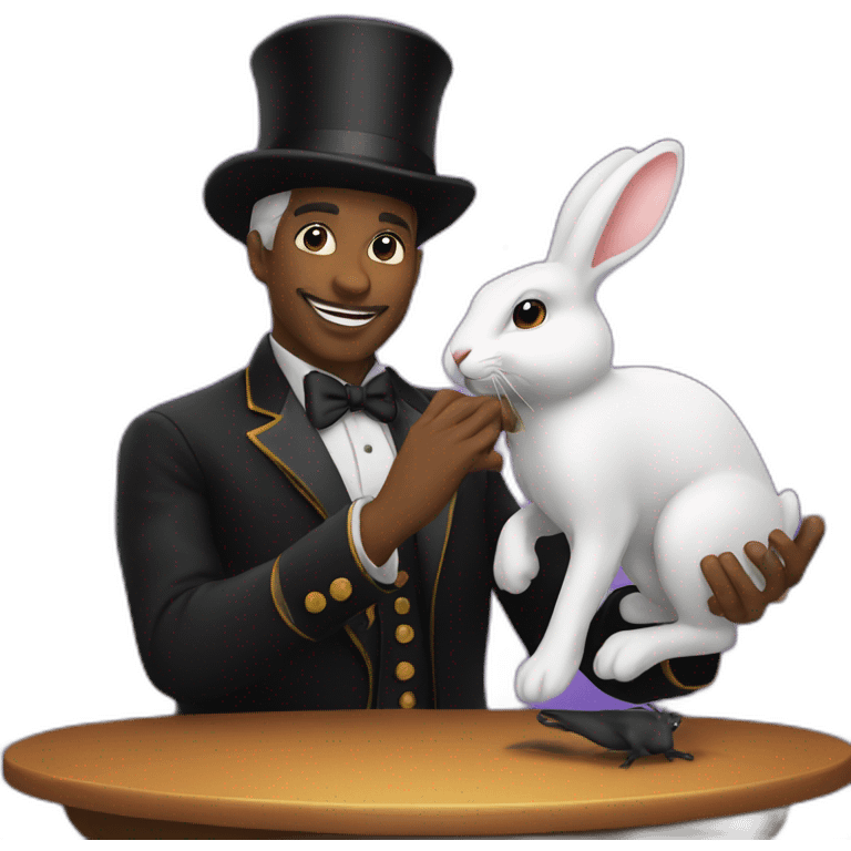 Magician with bunny emoji