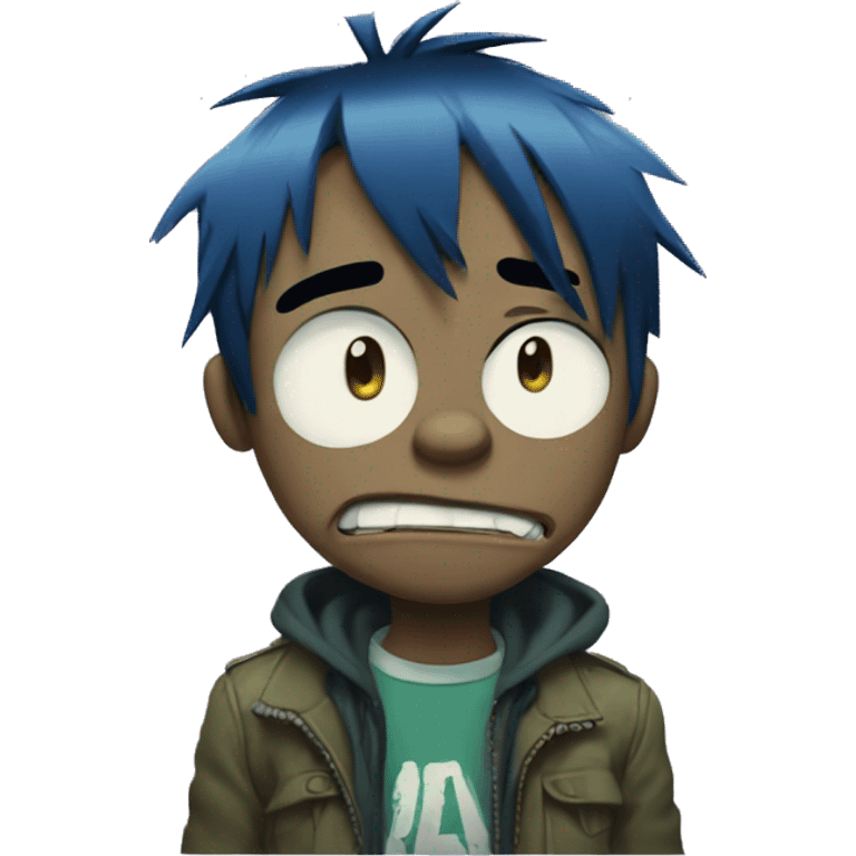 2-D from Gorillaz sad emoji