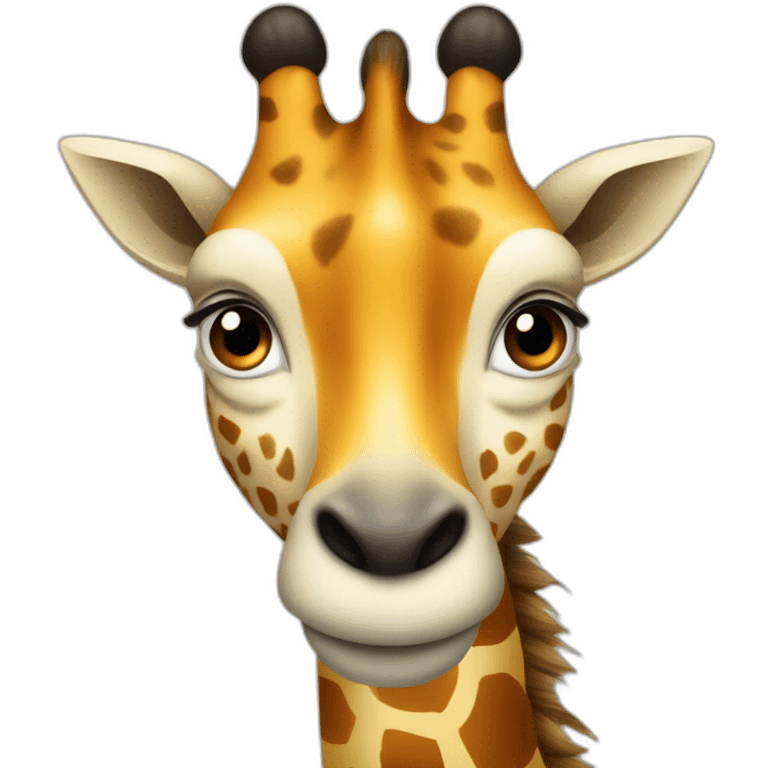 Une girafe avec une tête de zèbre emoji